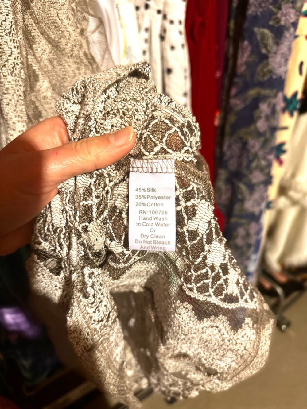Pretty Angel Silk Blend Lace Slip Cami Dress— sheer taupe fairy grunge size L/XL - Picture 4 of 8